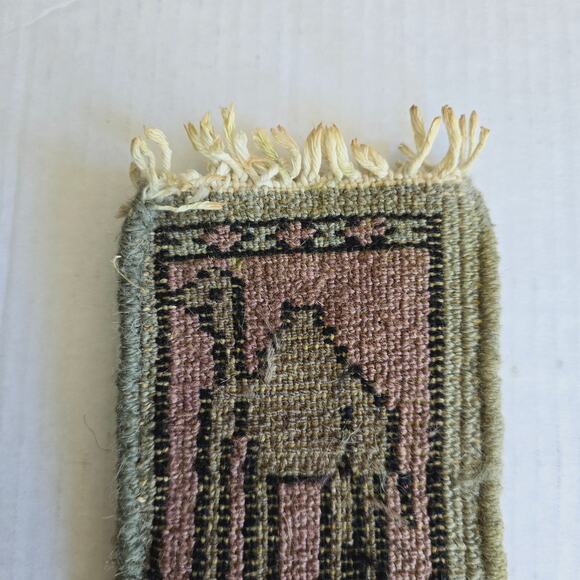 Hand Woven Camel Rug for Dollhouse Small 4 x 7" - Picture 5 of 10